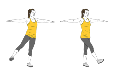STANDING HIP FLEXION AND EXTENSION - Exercises routines