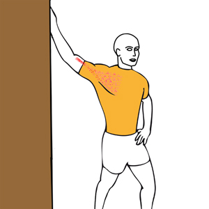 PECTORAL STRETCH HAND ON WALL