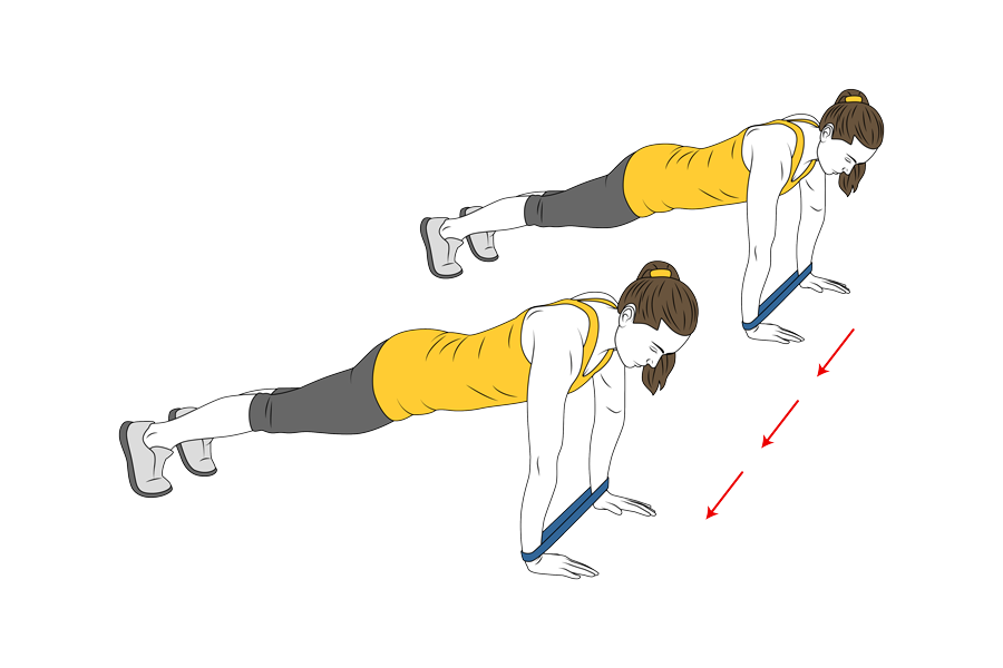 RESISTANCE BAND WALKING PLANK: LATERAL