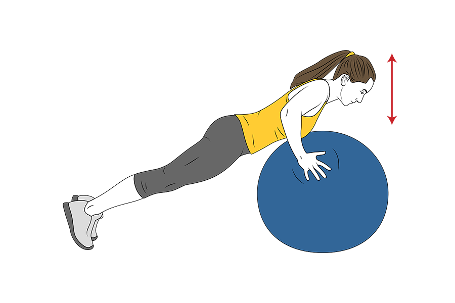 HANDS ON FITBALL PUSH UP