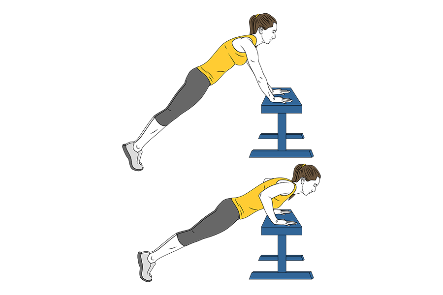 Push up on a bench