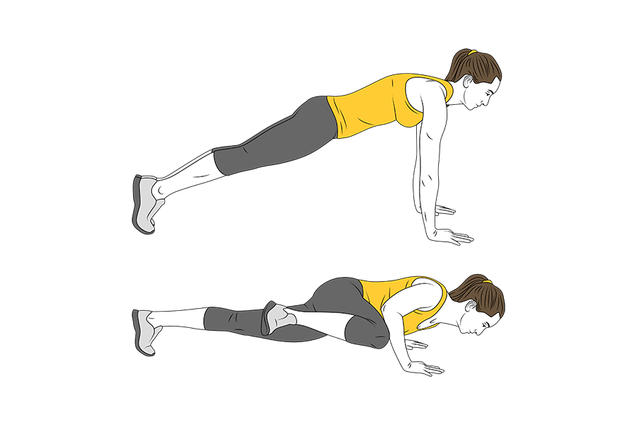 PUSH UP WITH HIP FLEXION