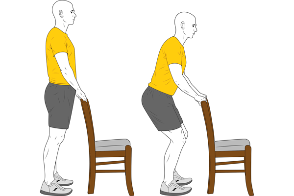 CHAIR ASSISTED SQUATS