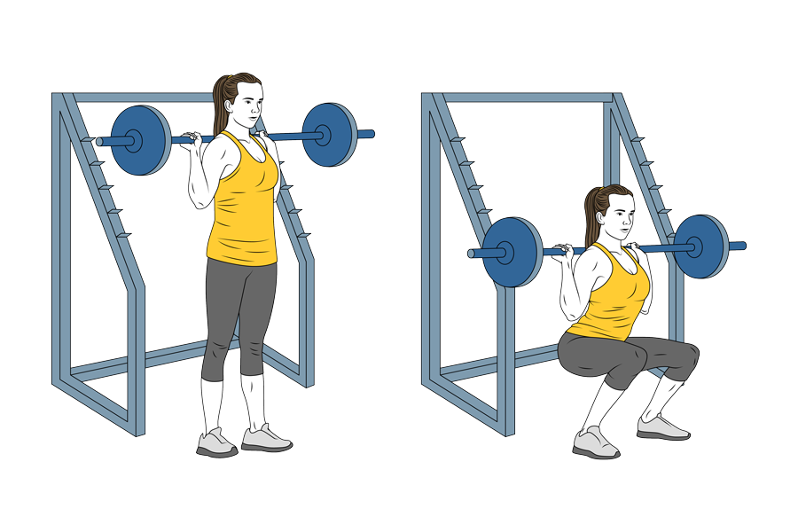 HALF BARBELL SQUAT FROM RACK