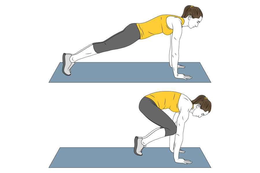 Plank and hip flexon