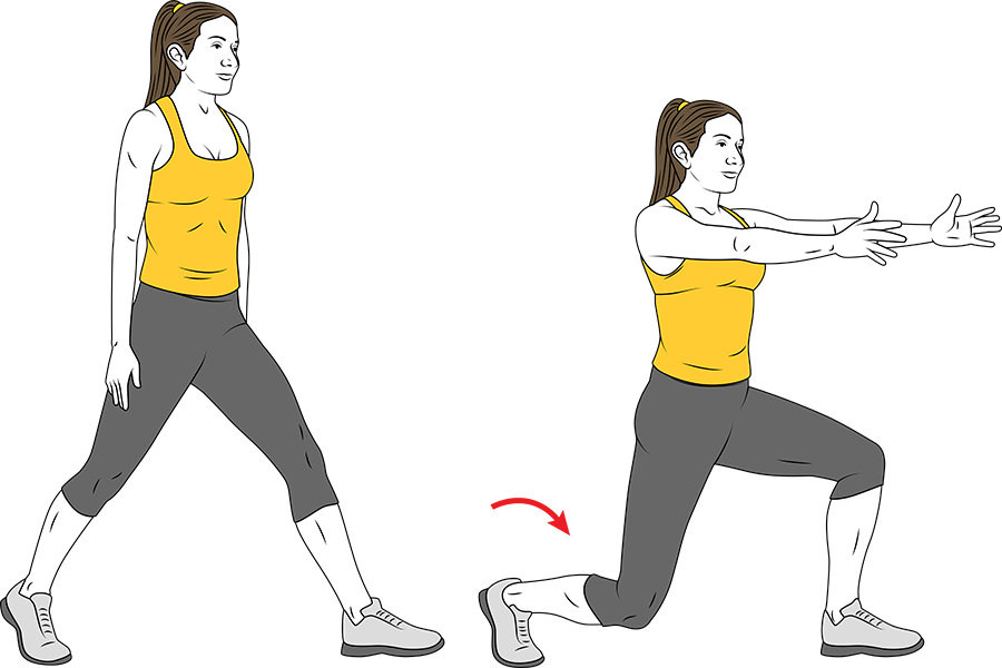FRONT LUNGE  RAISING ARMS